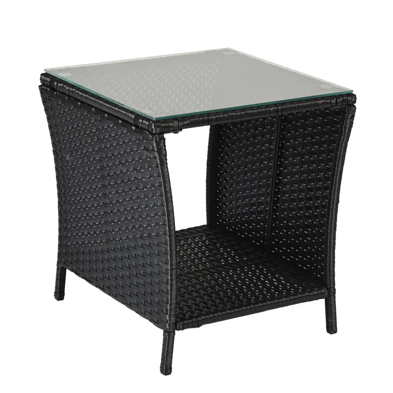 Ariabella Square Glass Outdoor Side Table