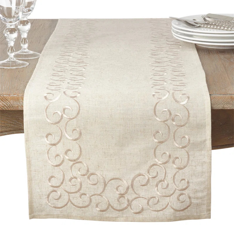 Adelline Embroidered Motif Table Runner