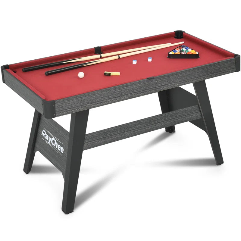 54" Portable Pool Table Billiards Table with Leg Levelers, 2 Cue Sticks, 16 Balls, Triangle, Chalk