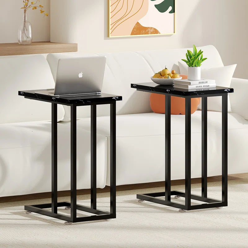 Auxter C Shaped End Table TV Tray Set