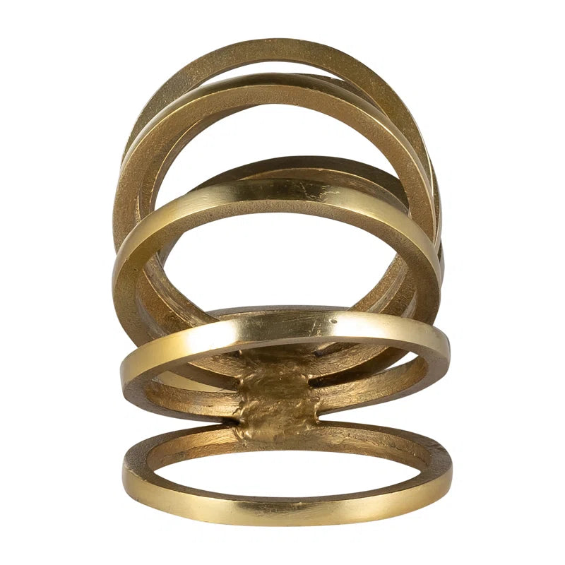 Modern Metal Slinky Ring Decorative Sculpture - 11" X 5" X 6"