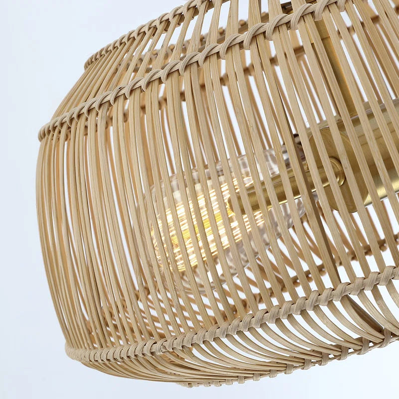 Tamil Rattan Semi Flush Mount