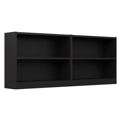 Donyo Small 2 Shelf Bookcase - Set of 2, Storage Bookshelves for Home Office and Living Room