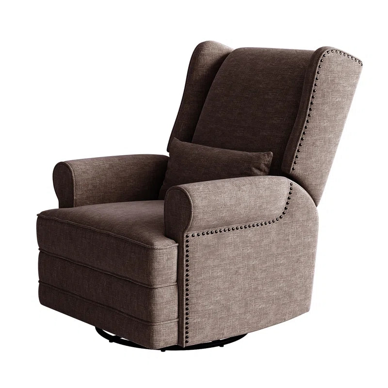 34" Wide Upholstered Manual Swivel Rocking Recliner
