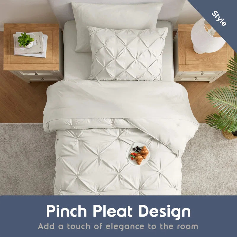 Bed-In-A-Bag Pleated Comforter Set with Bed Sheets