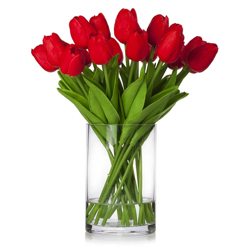 Silk Tulip Arrangement in Vase