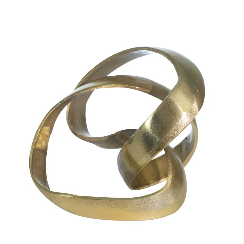 Modern Aluminum Abstract Interwoven Decorative Sculpture