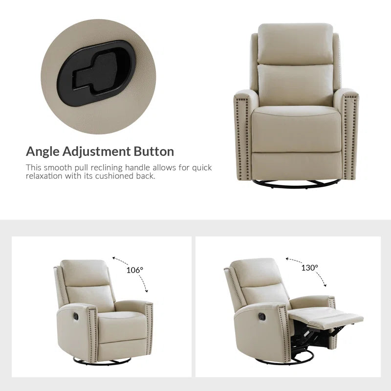 Genuine Leather Swivel Rocker Recliner