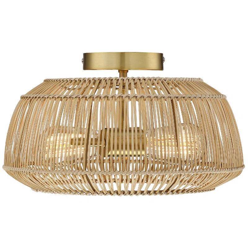 Tamil Rattan Semi Flush Mount