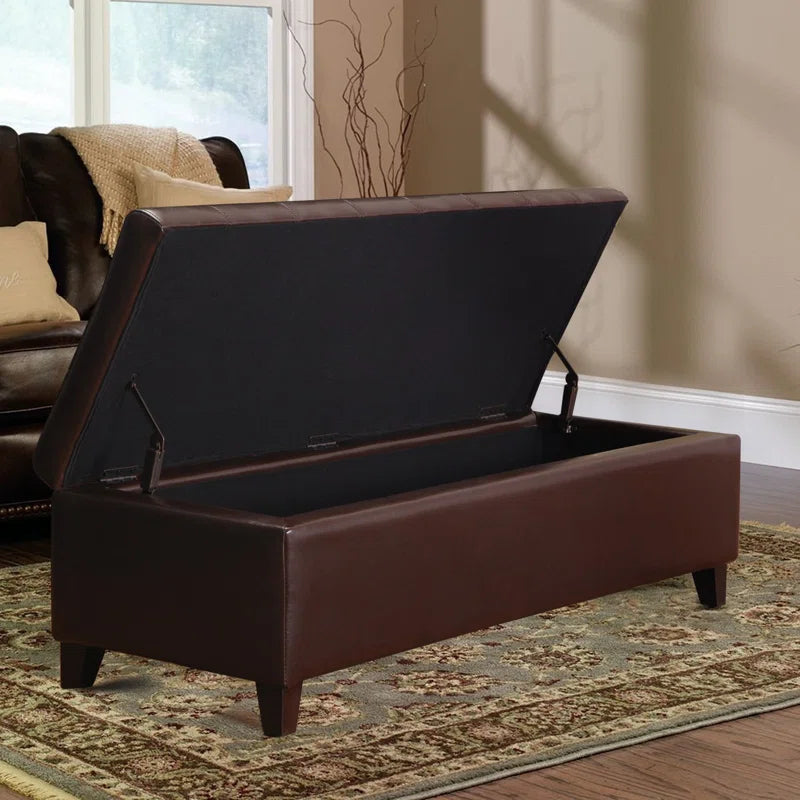 Loggins Faux Leather Upholstered Storage Bench