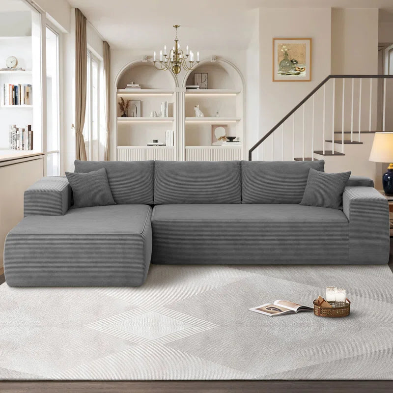 Nathasa 2 - Piece No Assembly Required Upholstery Sofa, Free Combination Cloud Sectional Couch with L-Shape Chaise, Deep Seat Modular Sofa for Living Room Bedroom