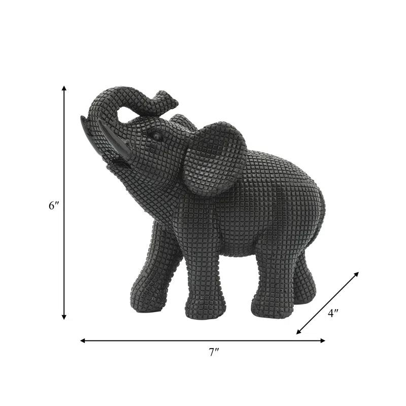 Modern Resin Polyresin Elephant Figurine with Intricate Detailing - Elegant Decorative Accent for Contemporary and Stylish Home Decor