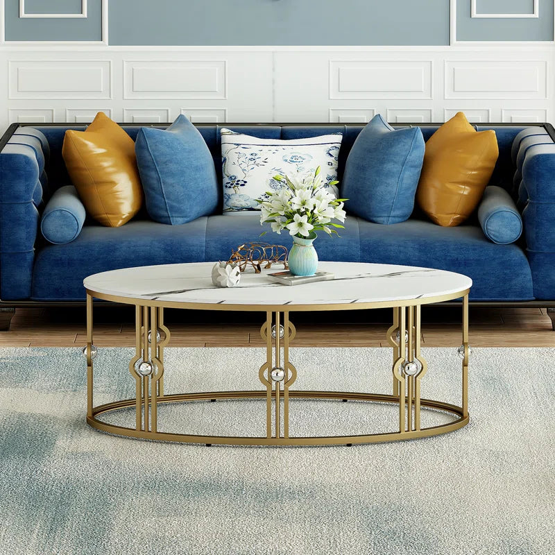 Modern Oval Coffee Table for Living Room, Bedroom