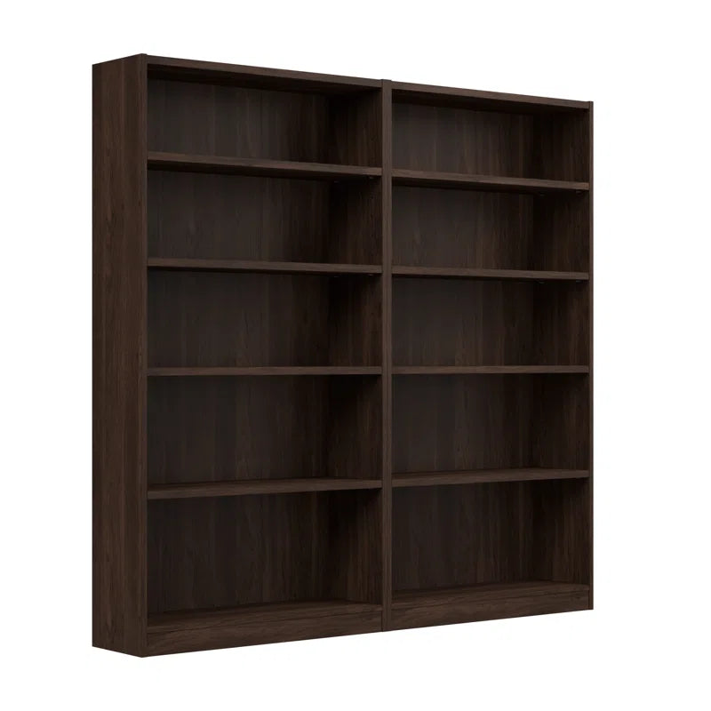 Doyno Tall 5 Shelf Bookcase - Set of 2, Storage and Display Bookshelves for Home Office and Living Room