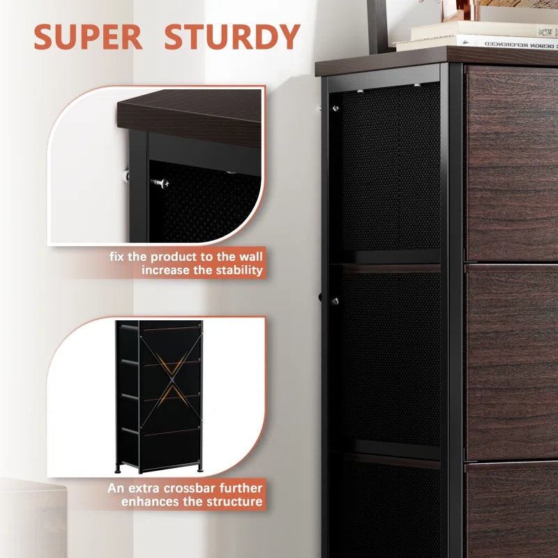 Ojaswi 5-Drawer Dresser, Chest of Drawers, Bedroom Dresser