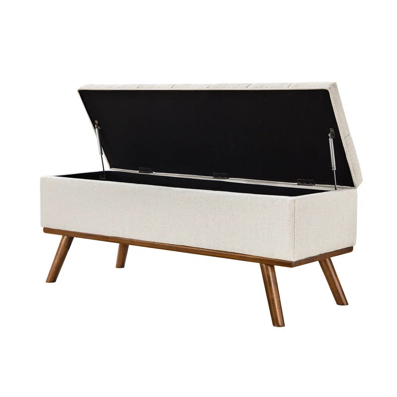Leaysia Linen Upholstered Storage Bench
