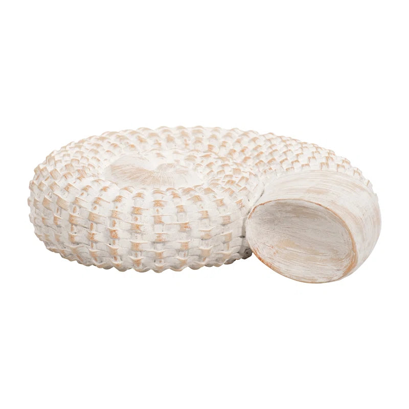 Ceramic Shell Figurine - Elegant Home Decor Accent Piece - 7" X 3" X 7"