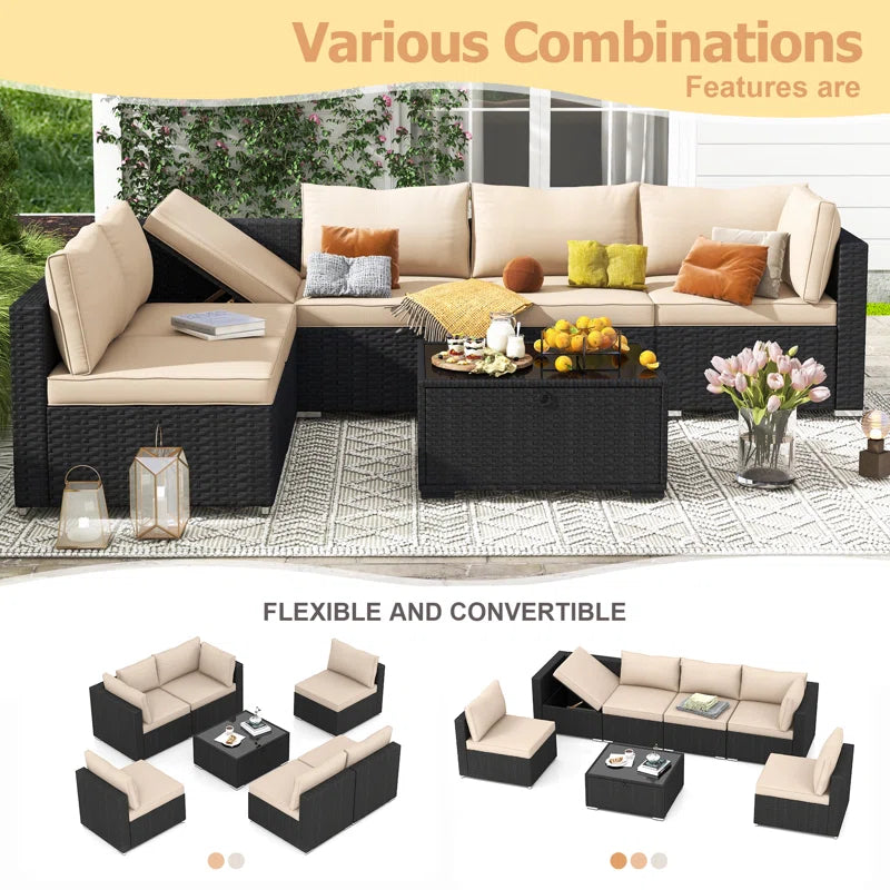 Quadreka 7 Pieces Outdoor Patio Set with Cushions