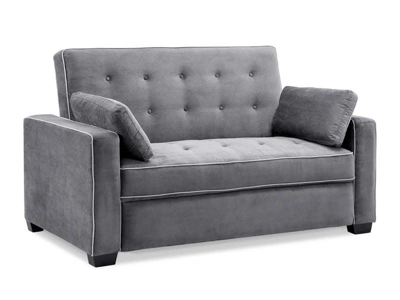 Monroe 72.6" Queen Square Arm Tufted Back Convertible Sleeper Sofa with Cushions