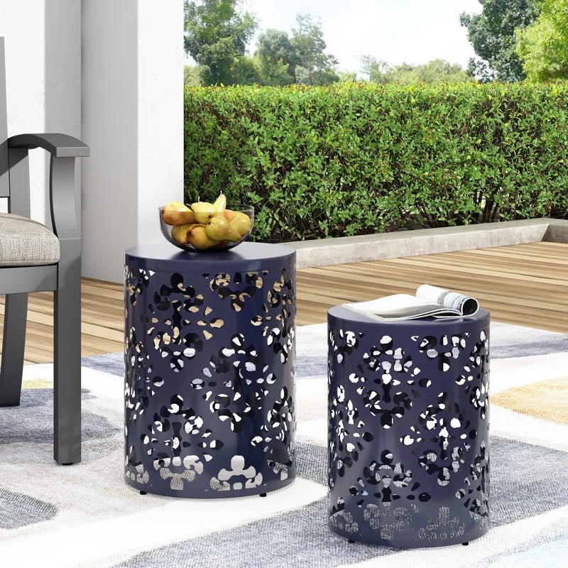 Faliha round Metal Outdoor Side Table