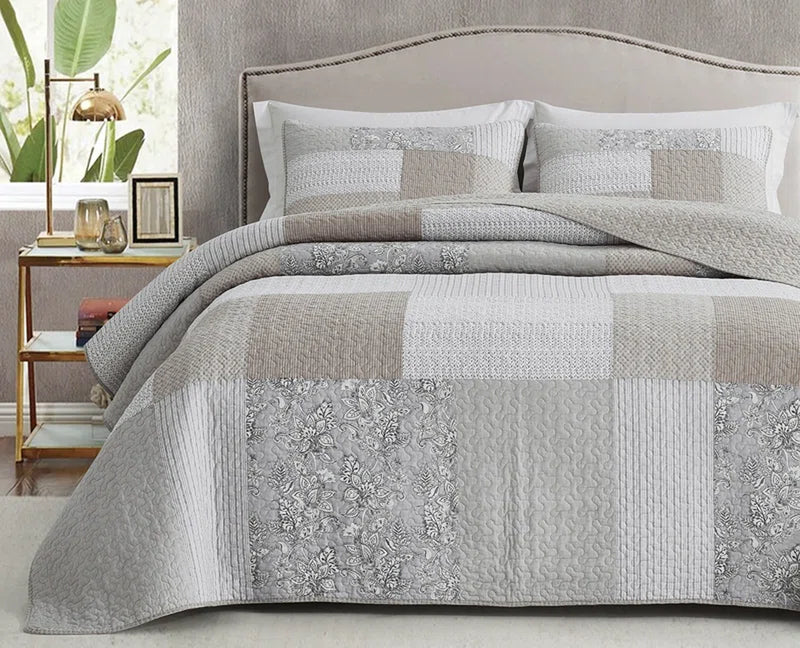 Quinn Cotton Patchwork Reversible Quilt Set