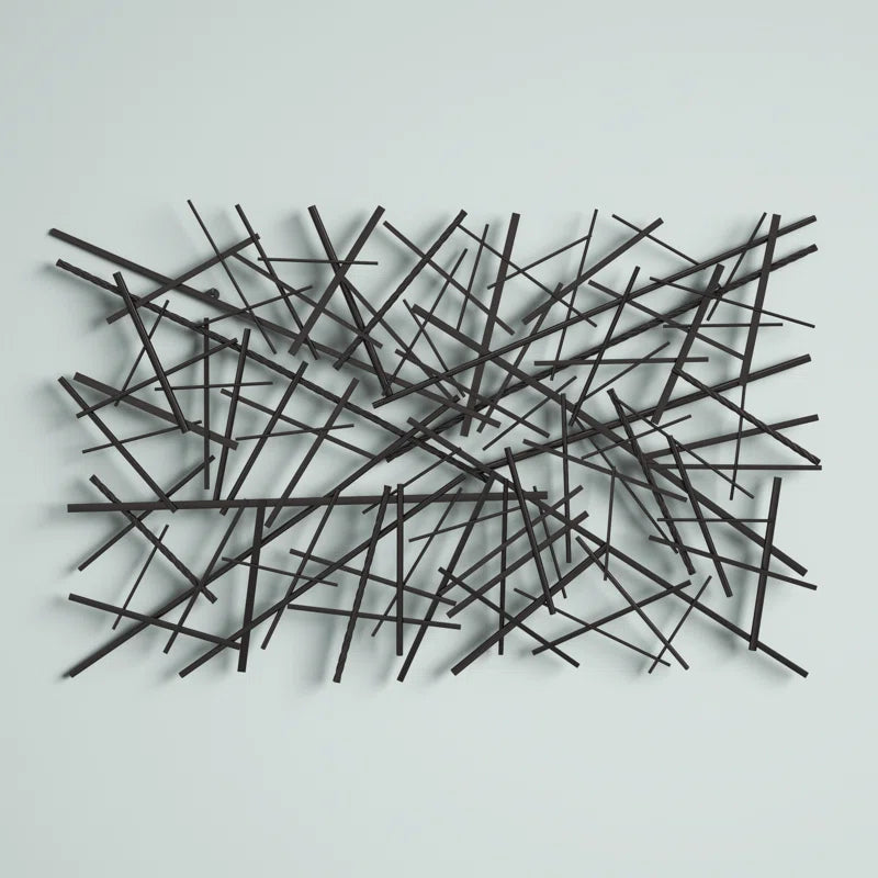 Black Metal Overlapping Lines Geometric Home Wall Decor