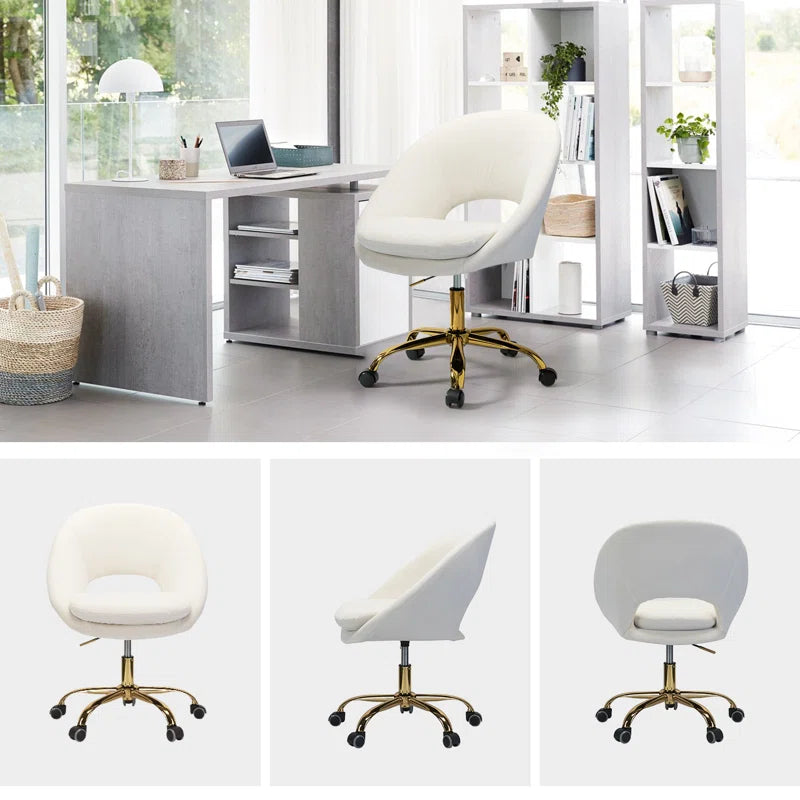 Louise Velvet Modern Task Chair with Ergonomic Design