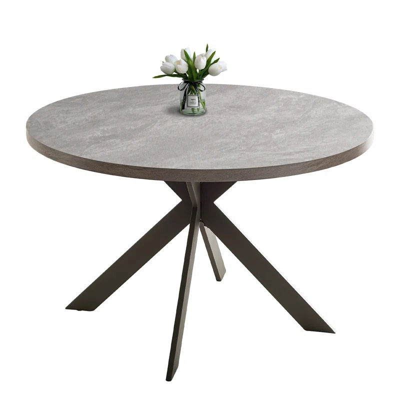 Garrell round Dining Table, Mid-Century round Kitchen Table for 4 Person, Modern Leisure Coffee Table