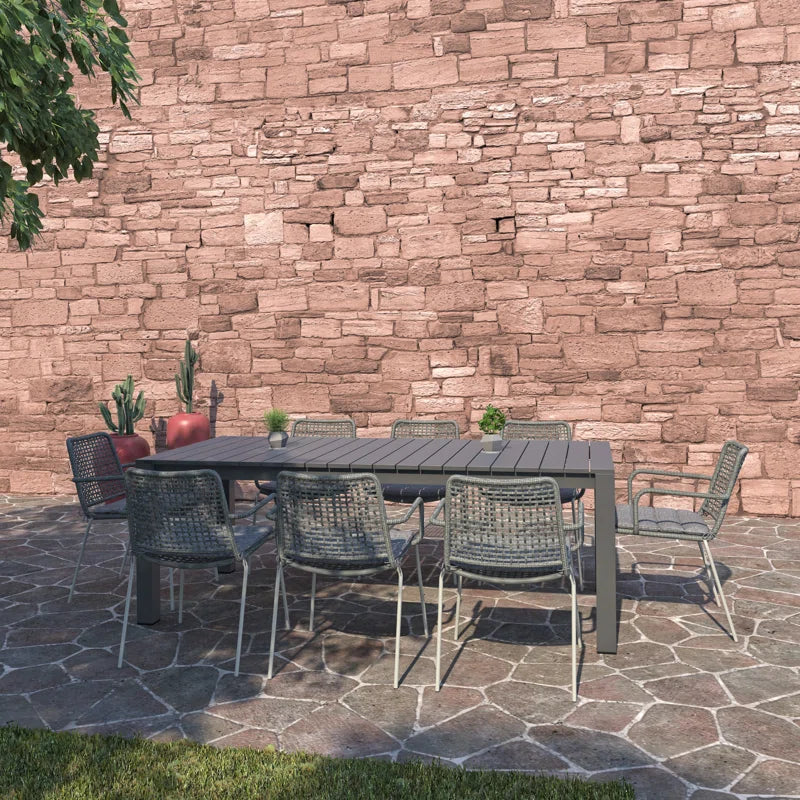 Amazonia Outdoor Patio Ammelie Aluminum Rectangular Dining Table