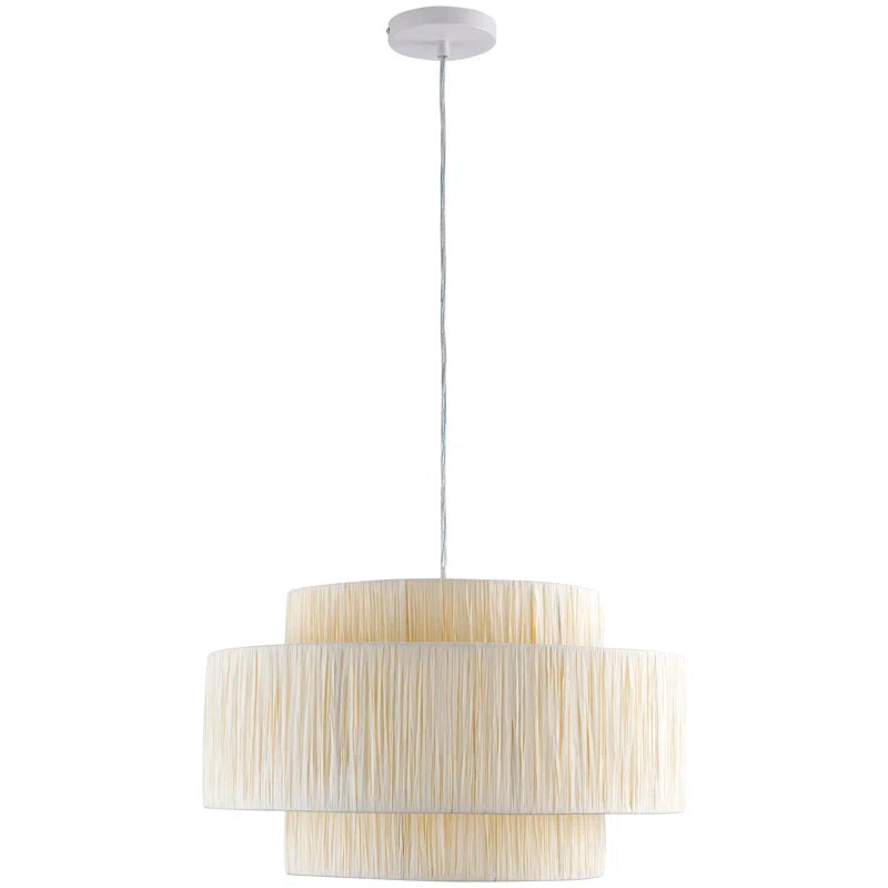 Frese 3 - Light Raffia Dimmable Chandelier