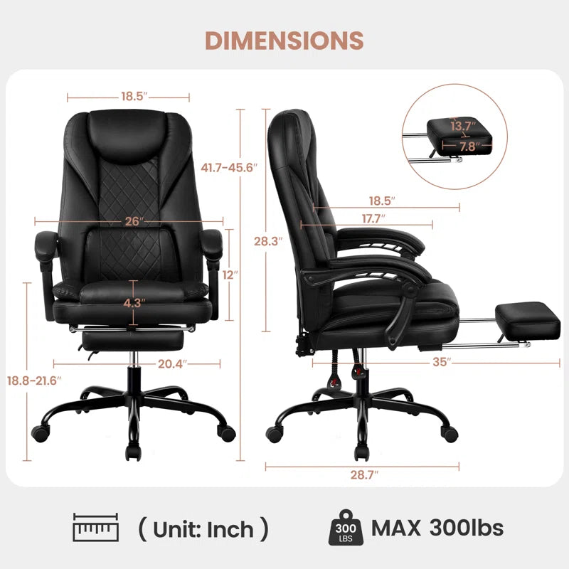 Azteca Ergonomic Executive Chair with Footrest