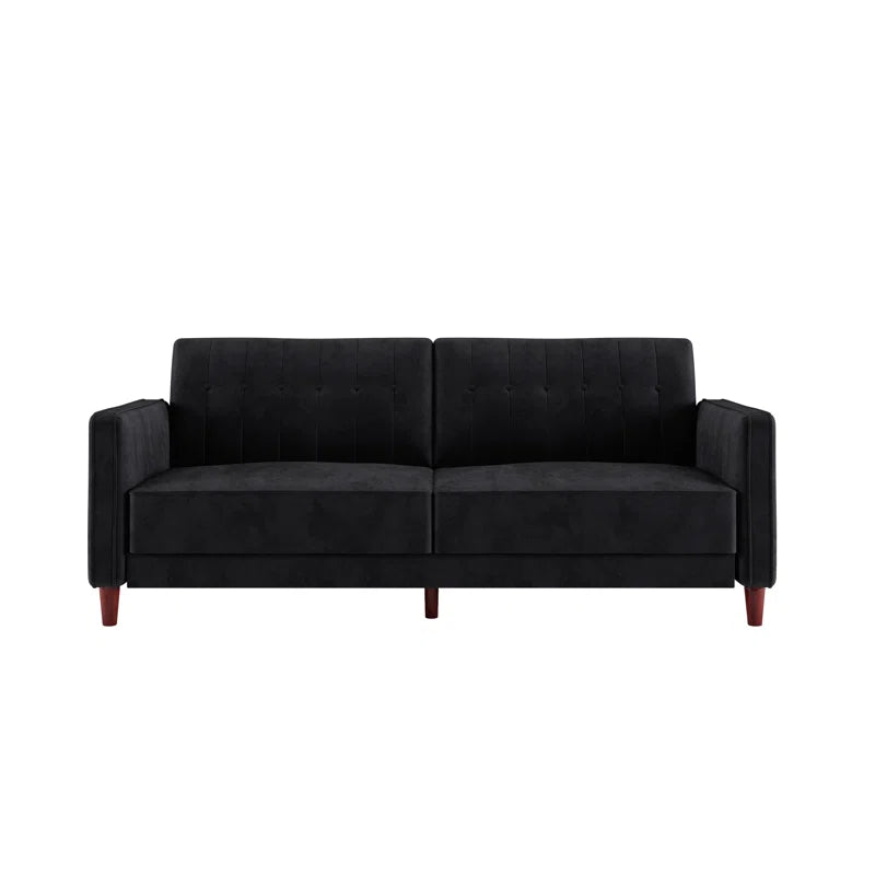 Perdue 81.5" Velvet Square Arm Convertible Sofa