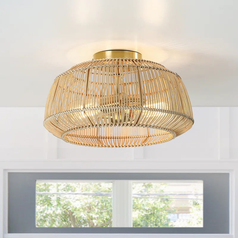 Tamil Rattan Semi Flush Mount
