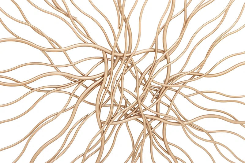 Gold Metal Overlapping Lines Abstract Home Wall Decor
