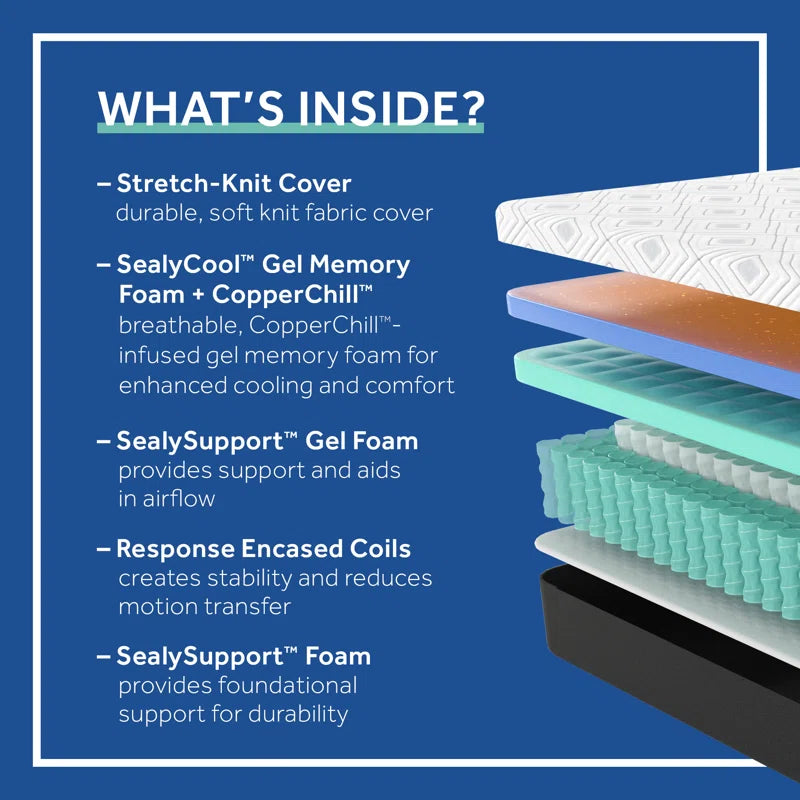 Cool 12" Medium Hybrid Mattress with Copperchill Technology
