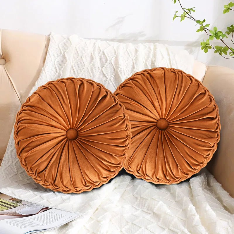 Echo Buttons Velvet Reversible Throw Pillow