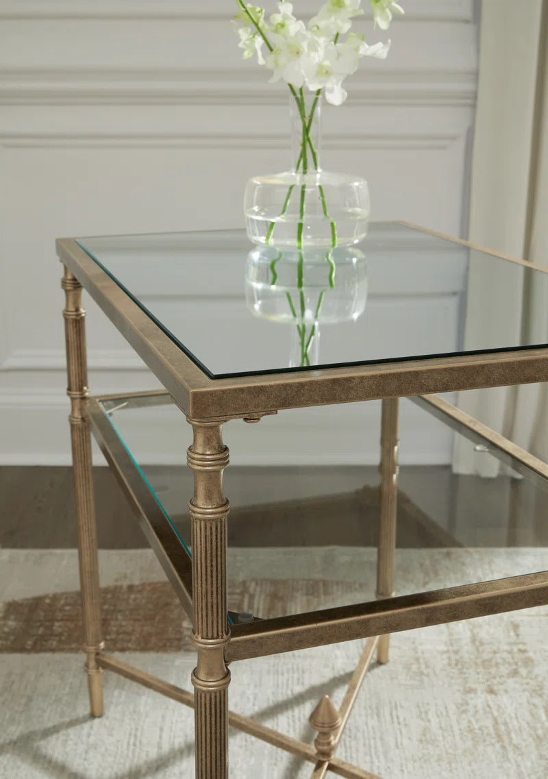 Alsafi Glass Top End Table