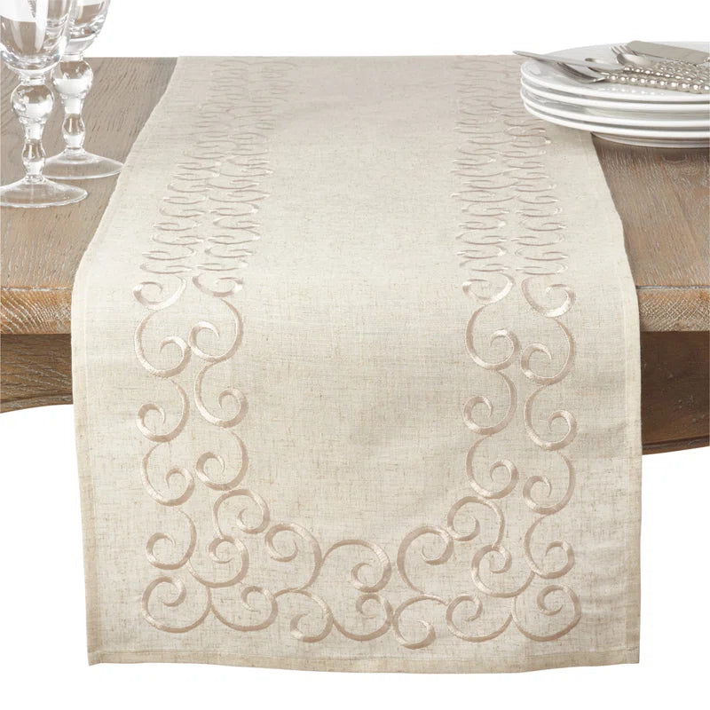 Adelline Embroidered Motif Table Runner