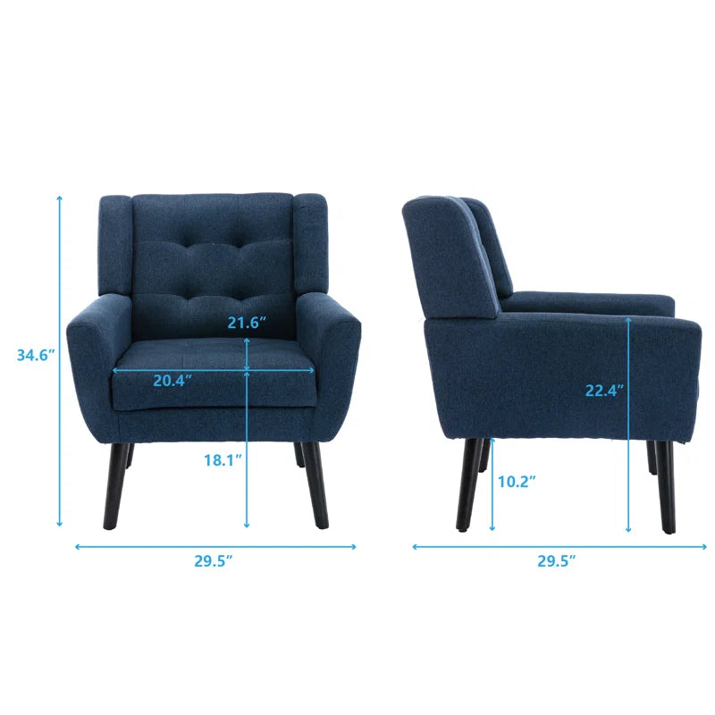 Tufted Upholstered Wide Back Armchair