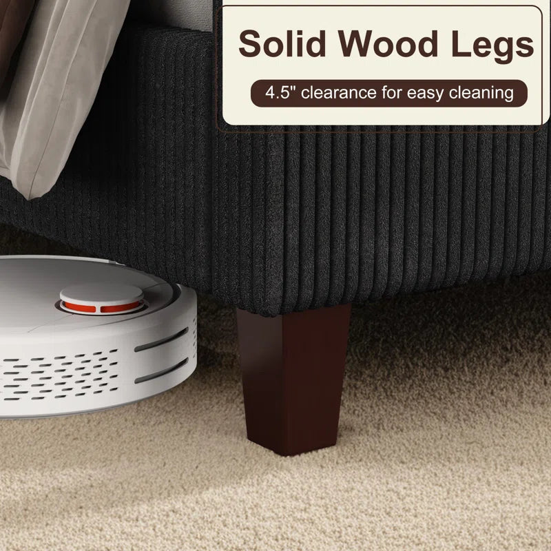 Wauseon Corduroy Upholstered Bed