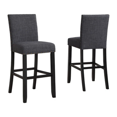 Carliana Fabric Counter Height Stools with Nailhead Trim, Set of 2