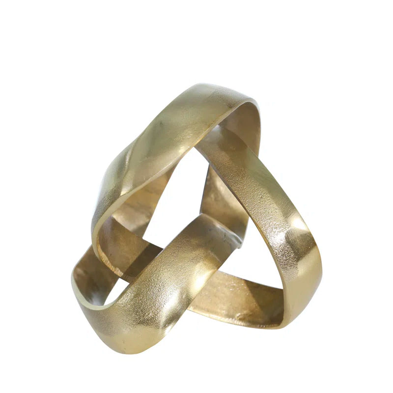 Modern Aluminum Abstract Interwoven Decorative Sculpture
