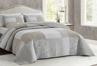 Quinn Cotton Patchwork Reversible Quilt Set