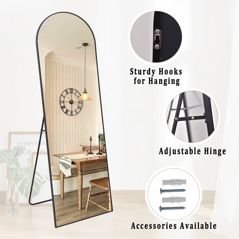 Arched Metal Oversized Full Length Mirrors Wall Mirrors with Stand
