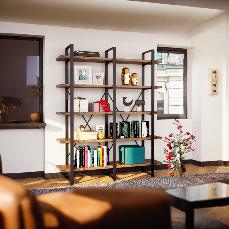 Wynot 70 H X 53.1 W Bookcase Double Wide 5 Tiers