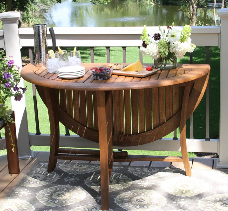 Suki round Eucalyptus Outdoor Folding Dining Table