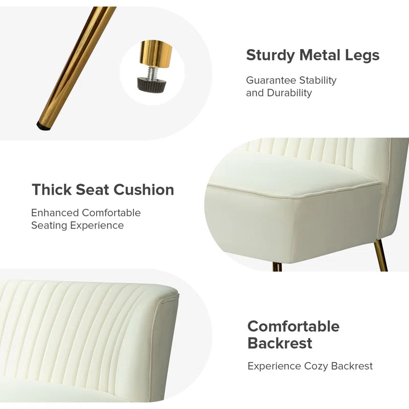 Euclid 47" Velvet 2-Seat Armless Loveseat