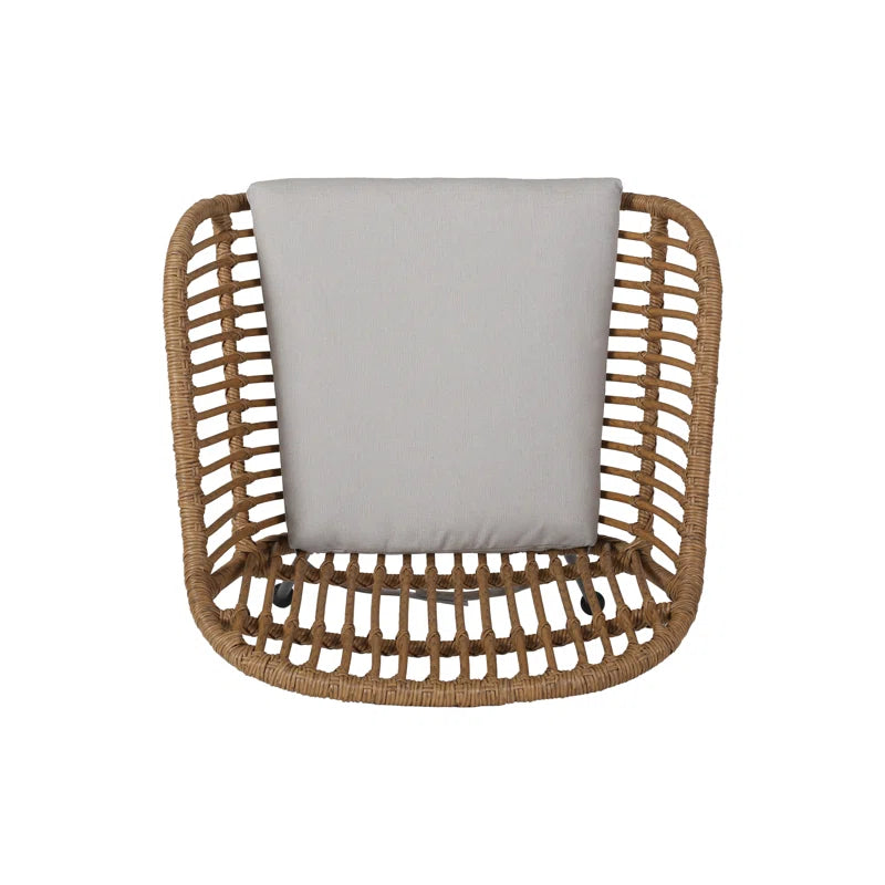 Aaronn Outdoor Woven Patio Chair with Cushions