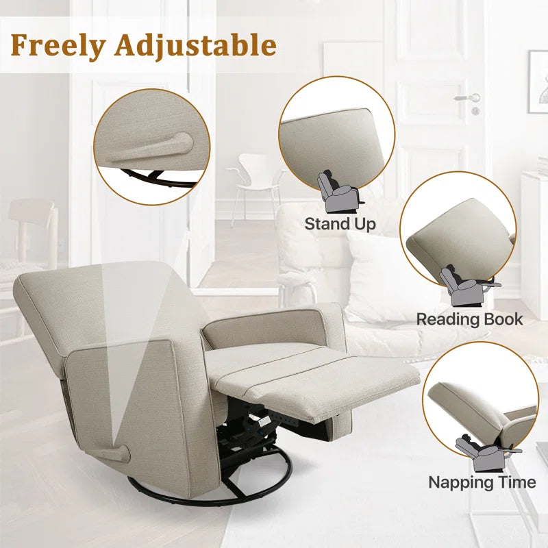 Saidee Manual Swivel Rocker Recliner Chair, Large Glider Recliner, High Back, Deep Seat