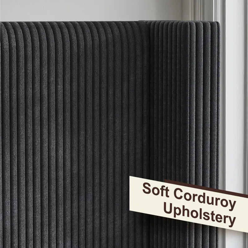 Wauseon Corduroy Upholstered Bed